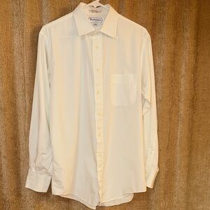 Vintage Burberry Men's White Dress Shirt